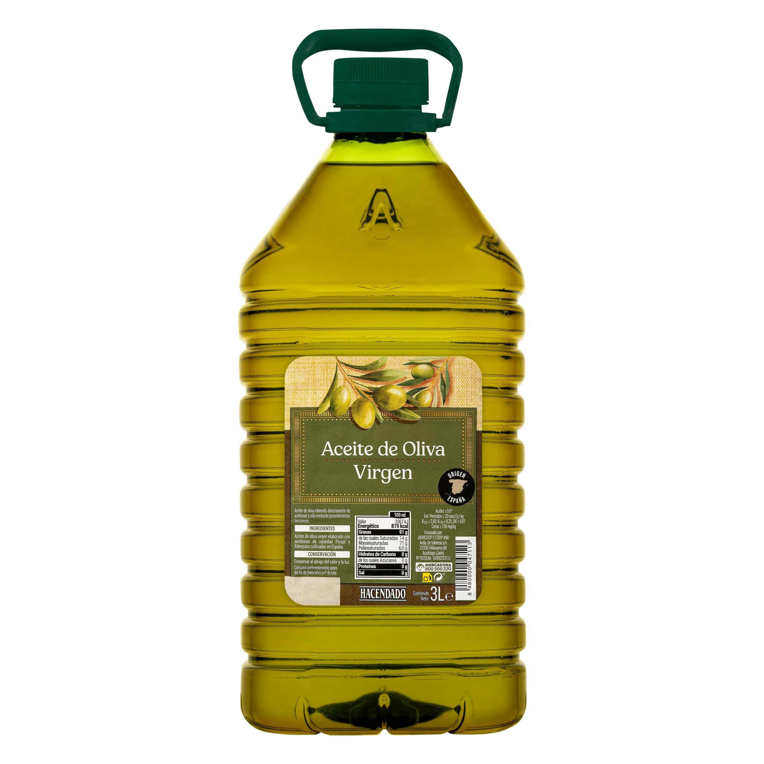 Aceite de oliva virgen Hacendado