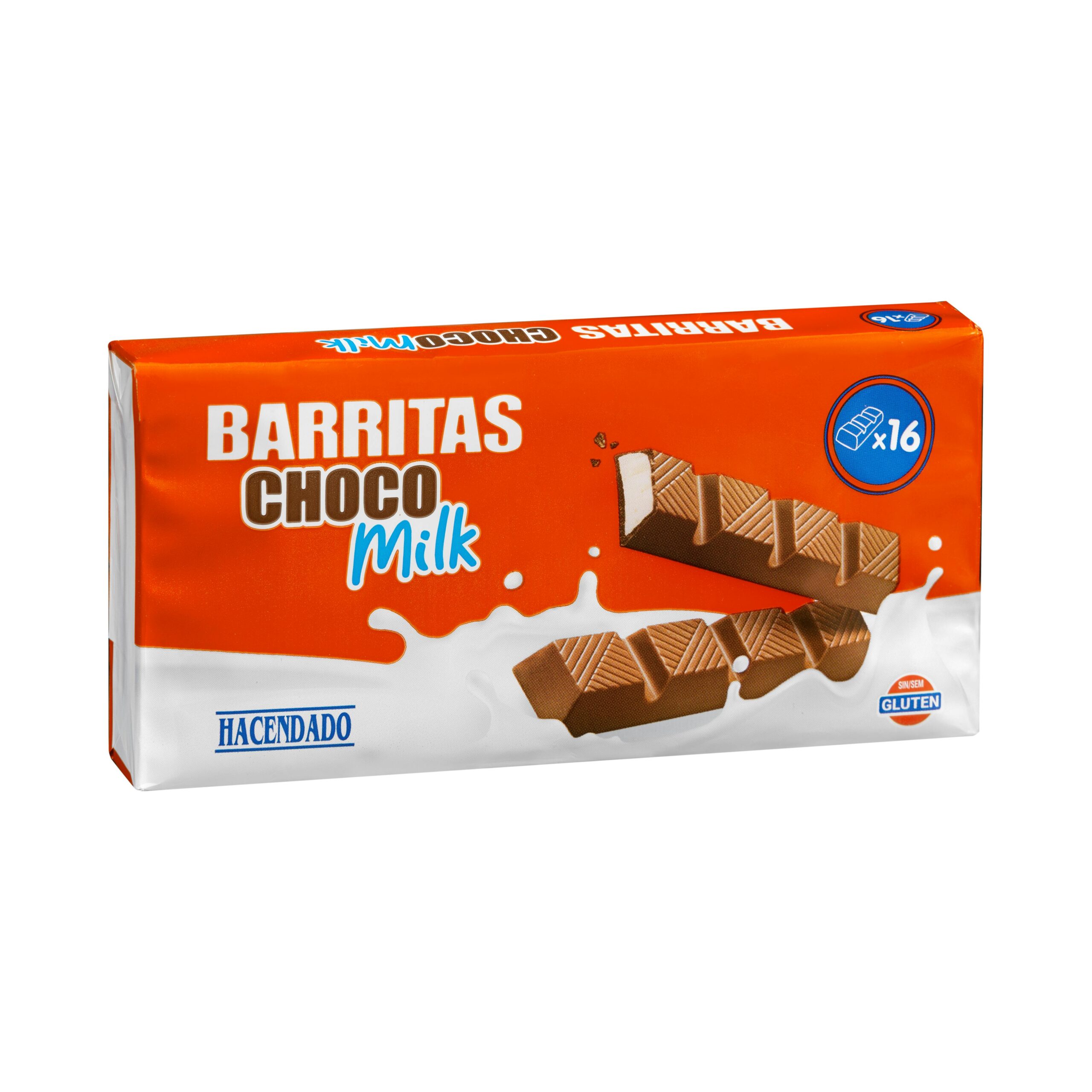 Barritas de chocolate con leche Hacendado rellenas de leche