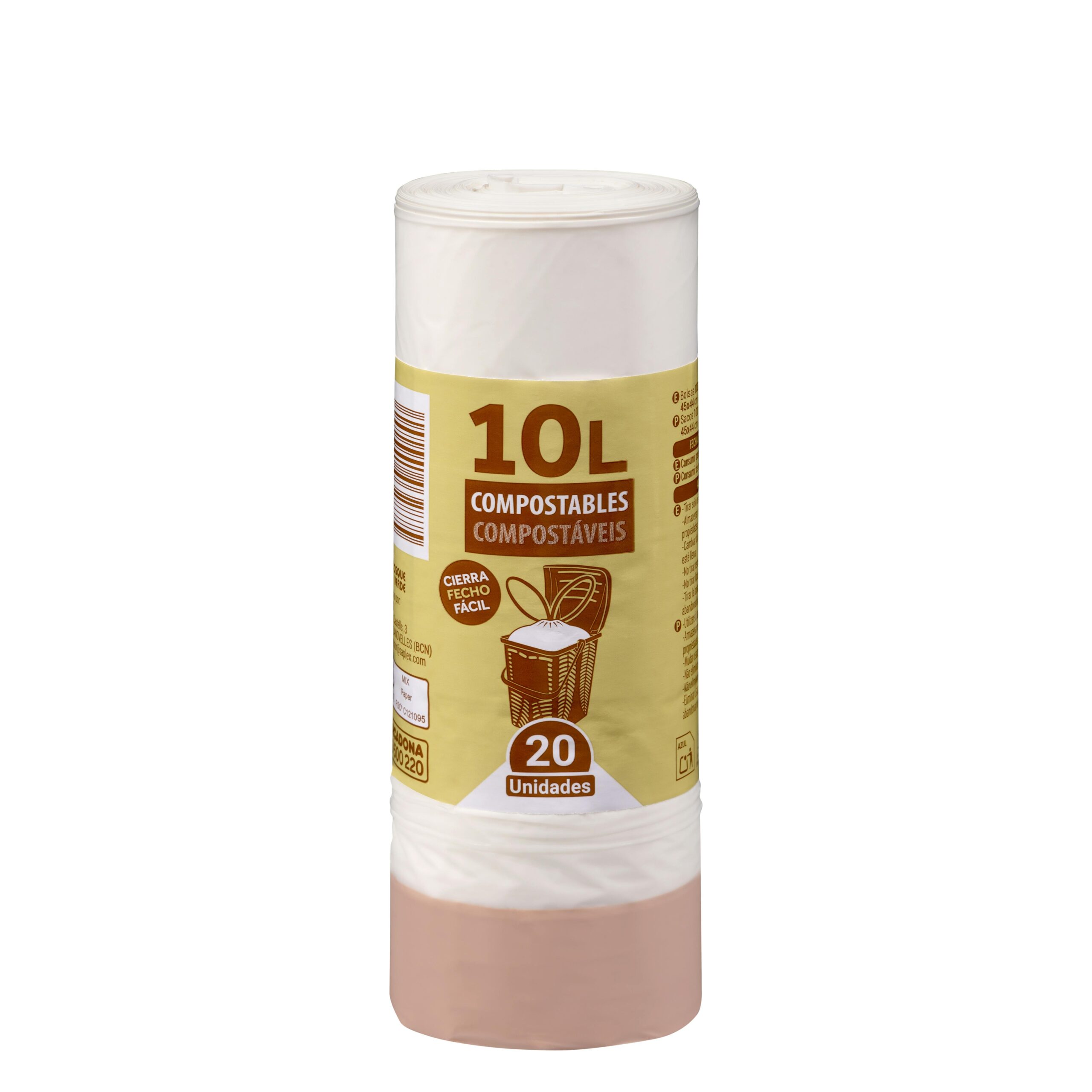 Bolsa de basura compostables Bosque Verde 10L cubo pequeño