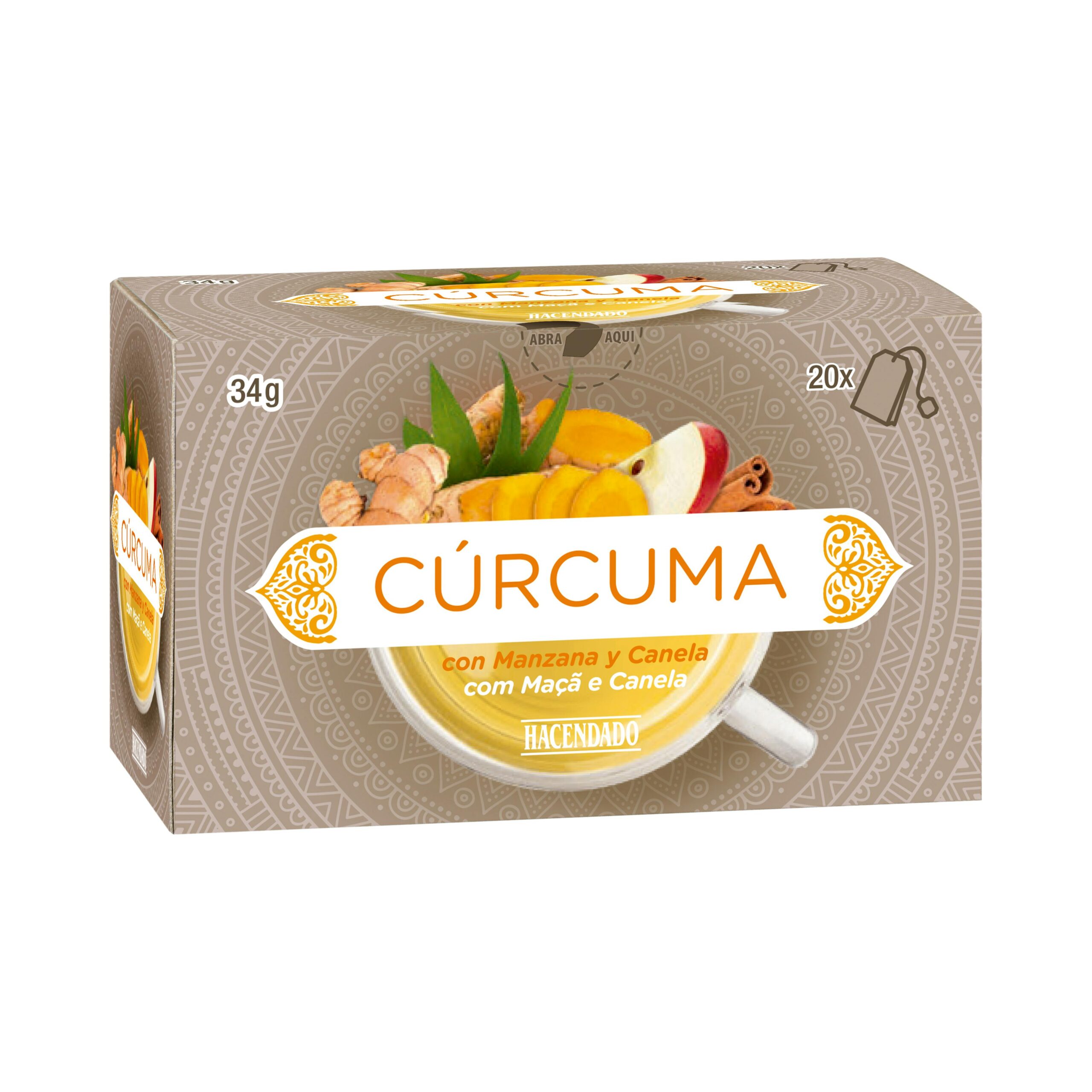 Infusión Cúrcuma Hacendado con manzana y canela