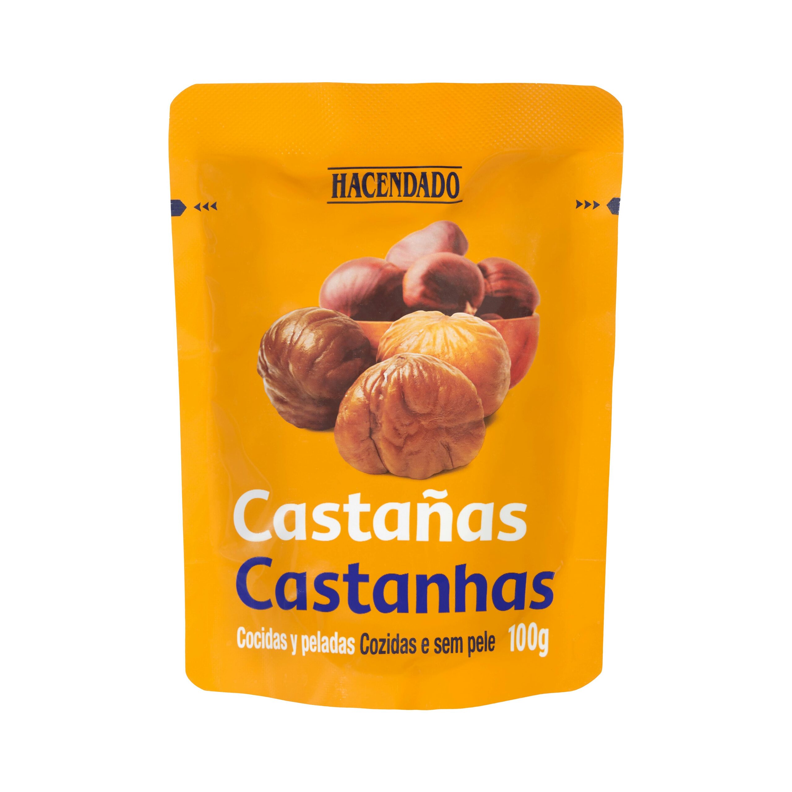 Castañas cocidas y peladas