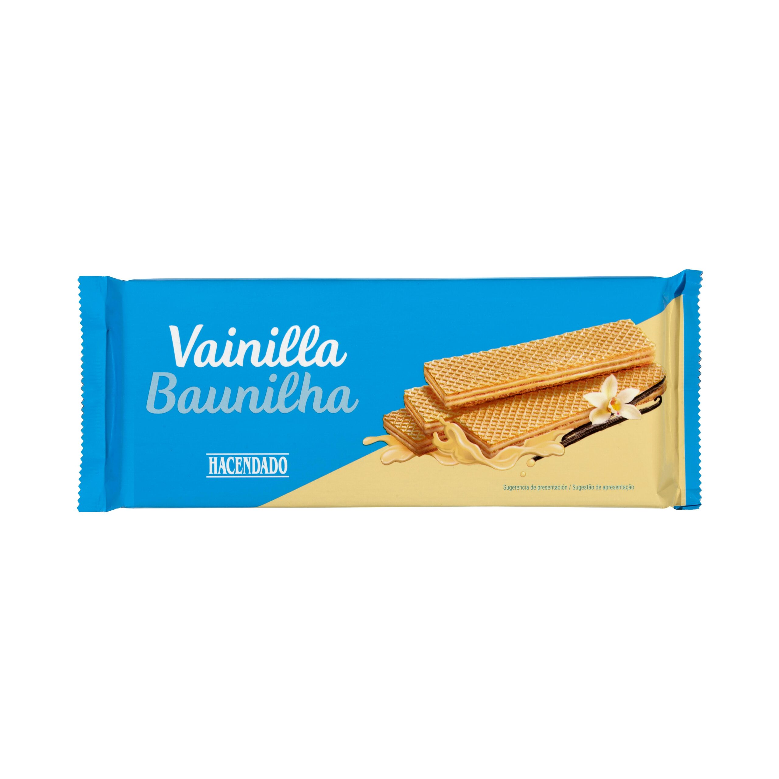 Barquillos rellenos sabor vainilla Hacendado