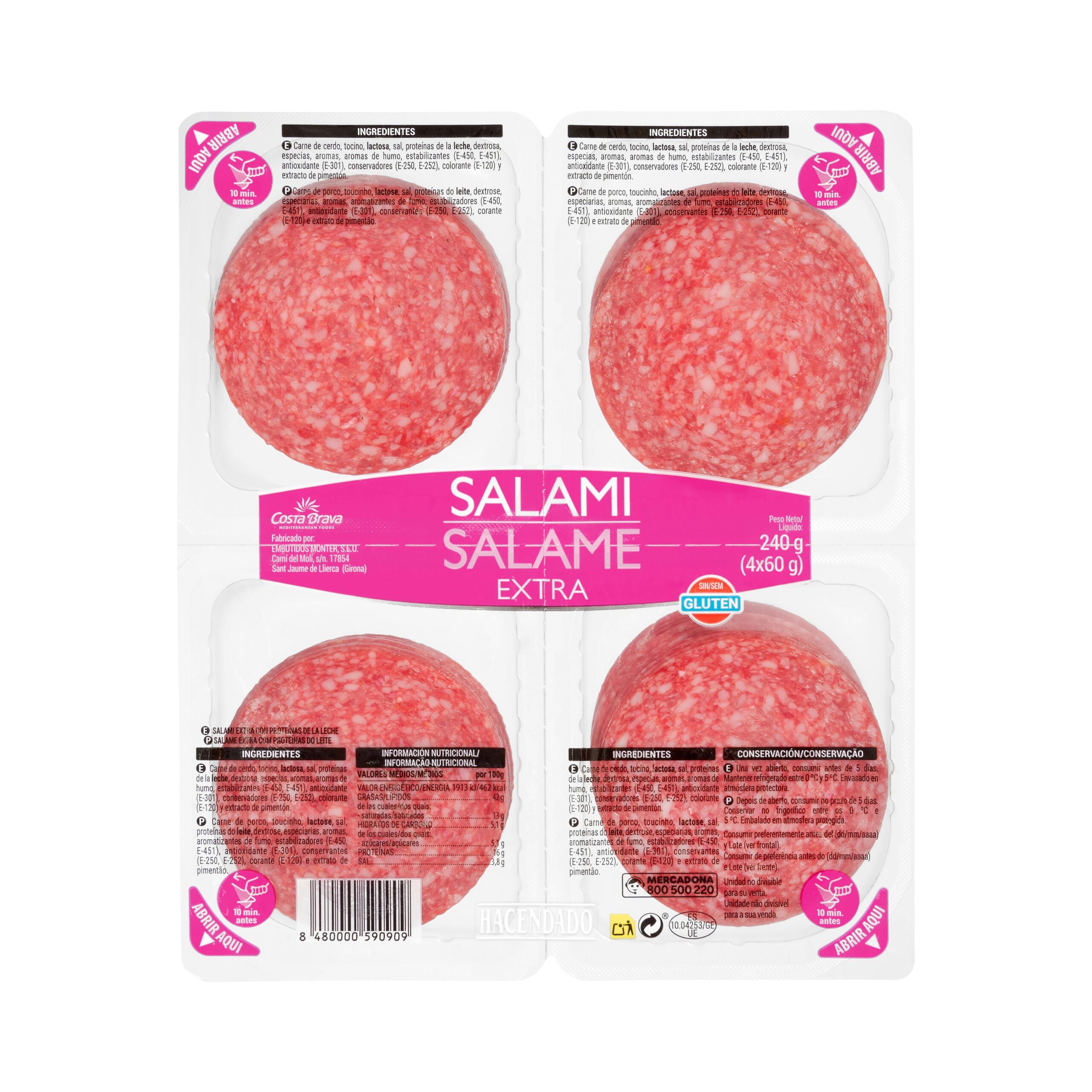 Salami extra lonchas
