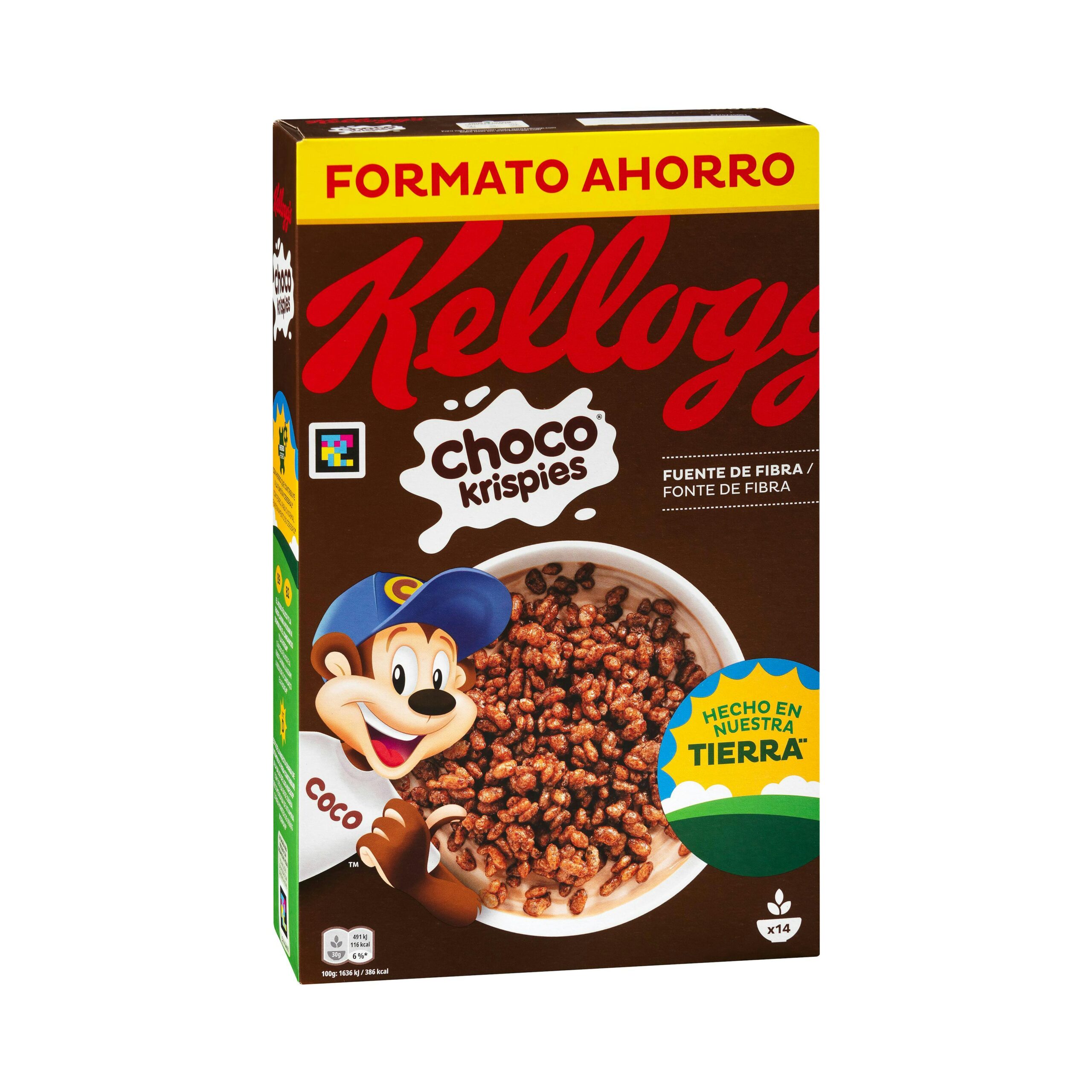 Cereales de arroz inflado Choco Krispies Kellogg's con chocolate