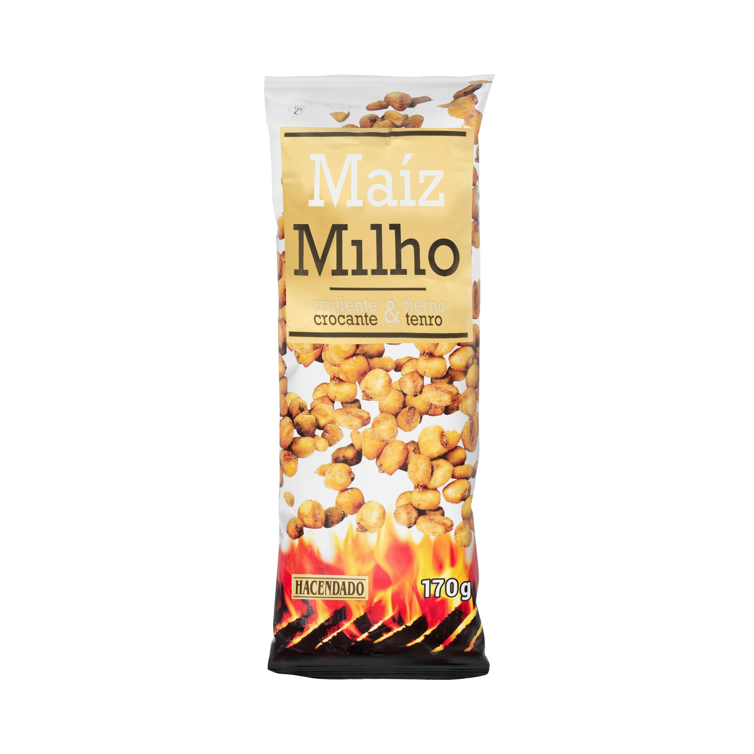 Maíz frito crujiente y tierno