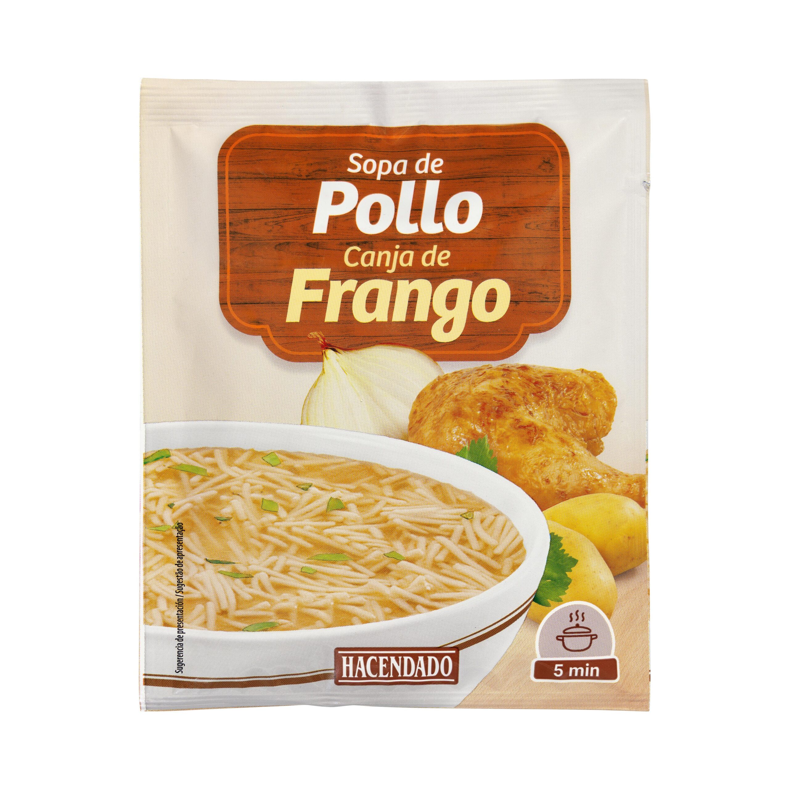 Sopa de pollo Hacendado con fideos finos