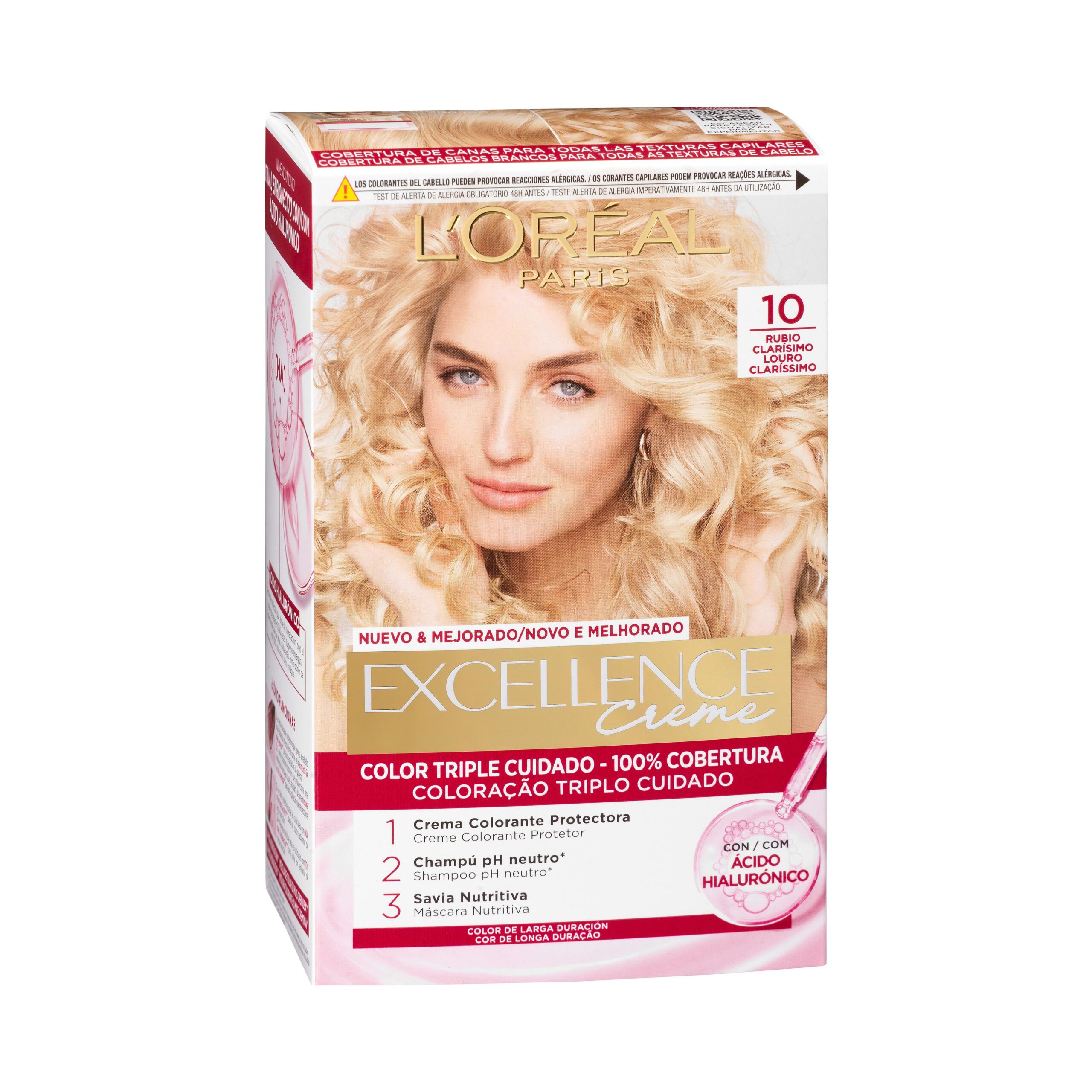 Coloración permanente L'Oréal 10 rubio muy claro