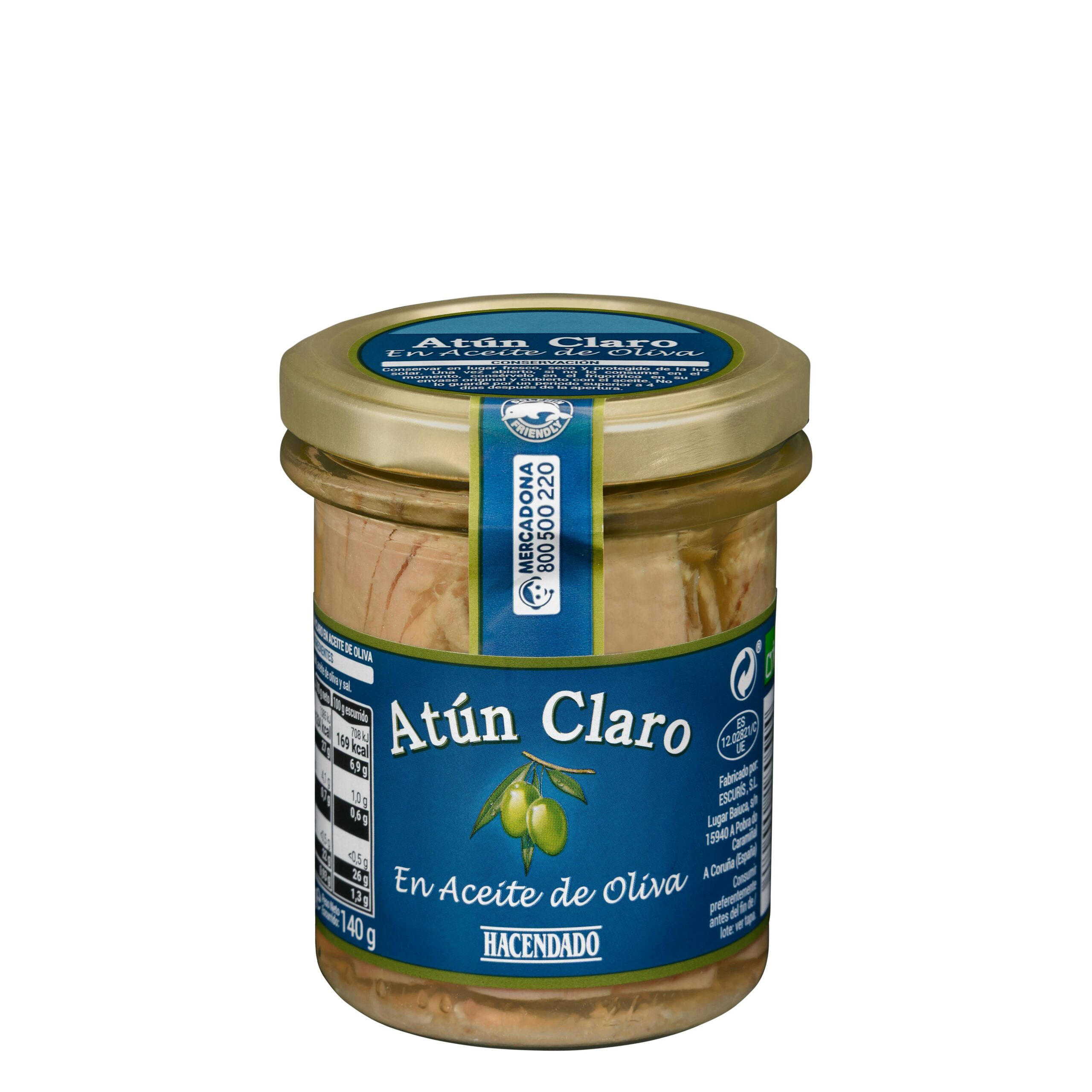 Atún claro en aceite de oliva Hacendado
