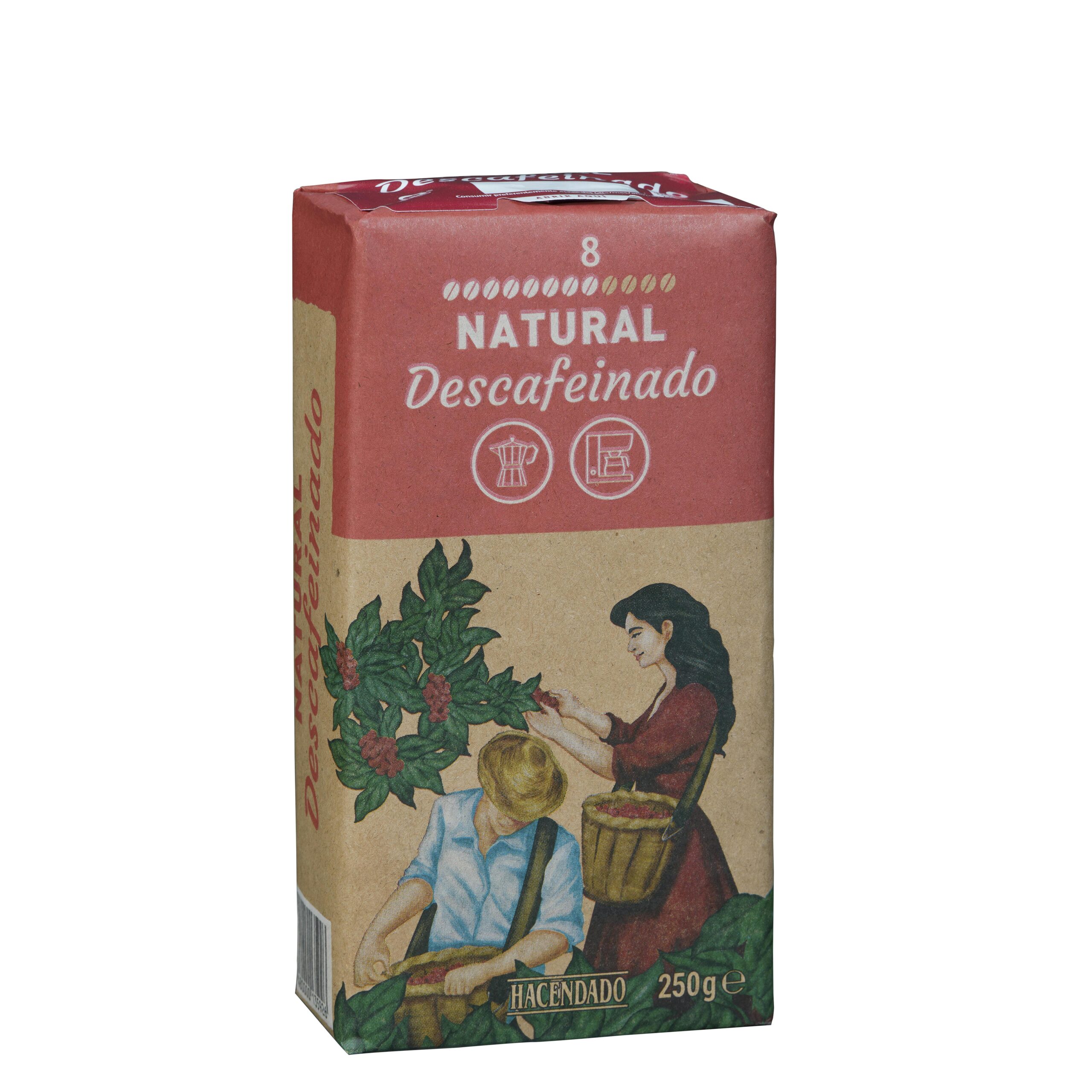 Café molido descafeinado natural Hacendado