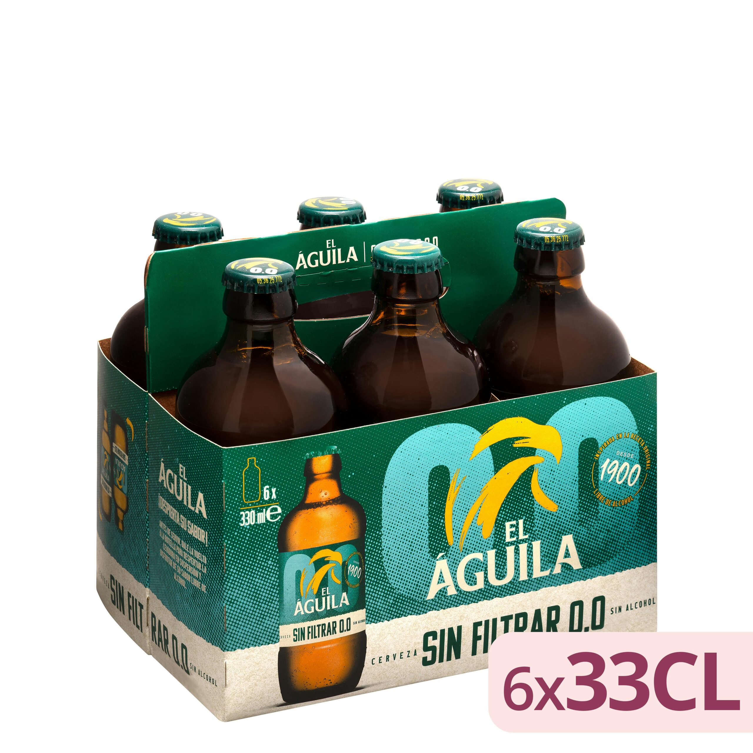 Cerveza 0,0% sin alcohol El Águila sin filtrar