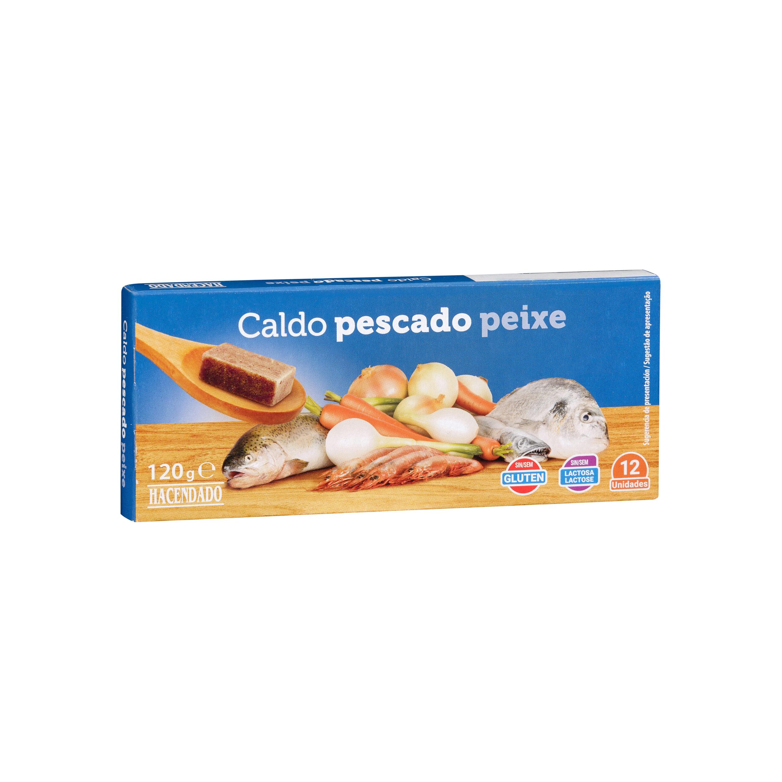 Caldo de pescado Hacendado en pastillas