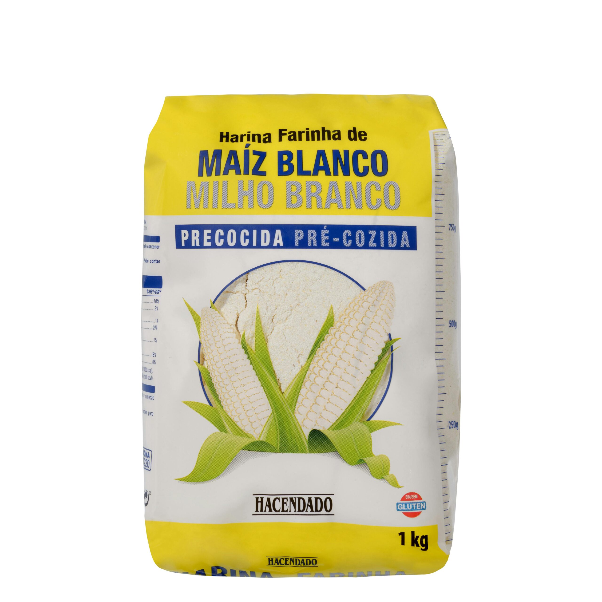 Harina de maíz blanco precocida Hacendado