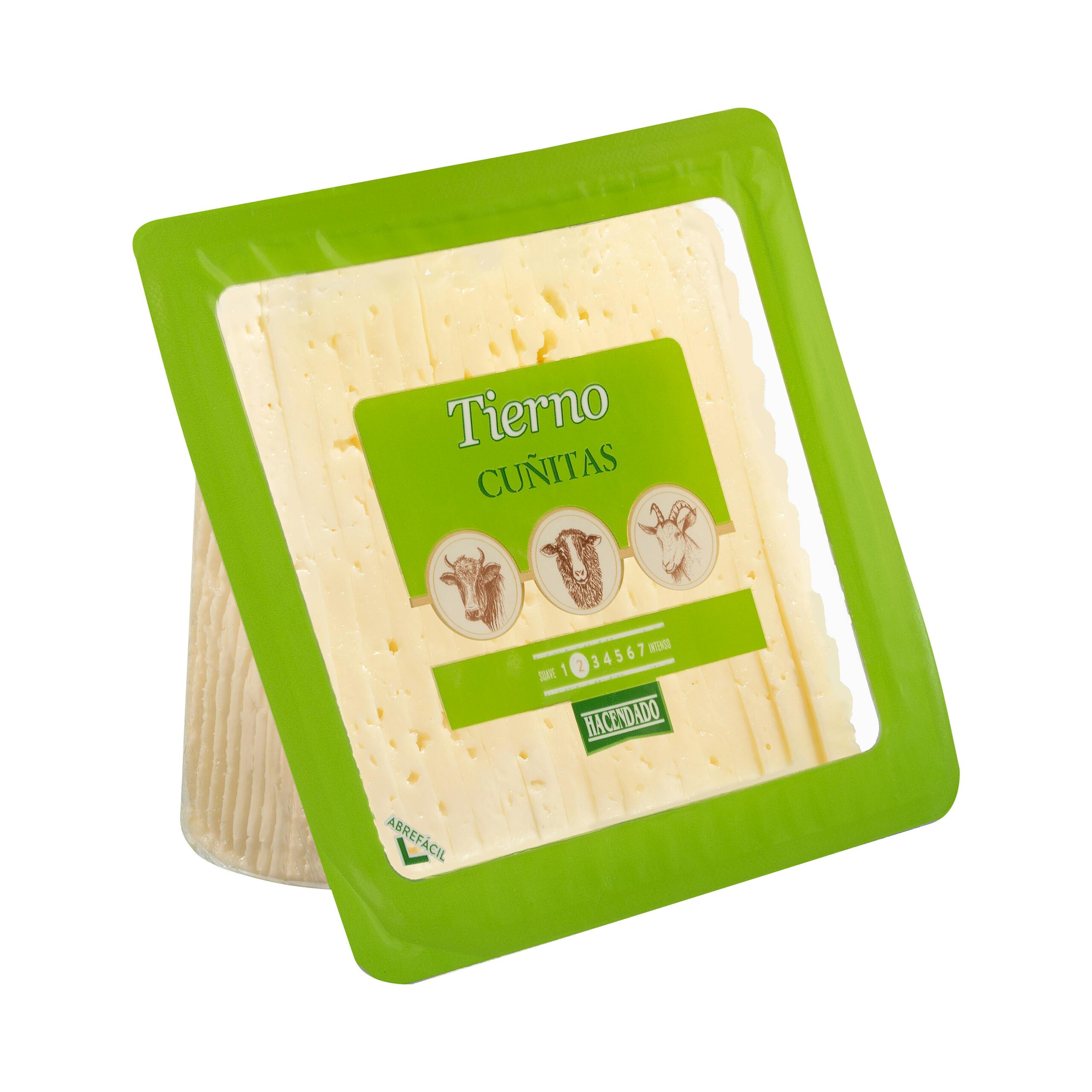 Queso tierno mezcla cortado en cuñitas