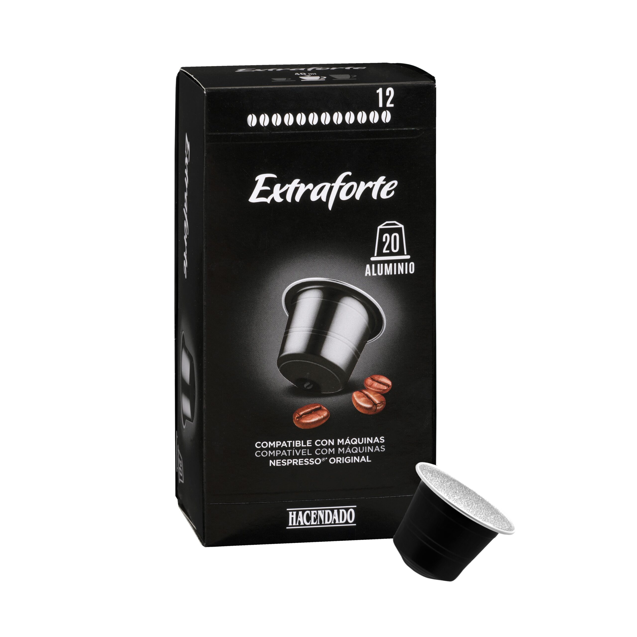 Café en cápsula extra fuerte Hacendado