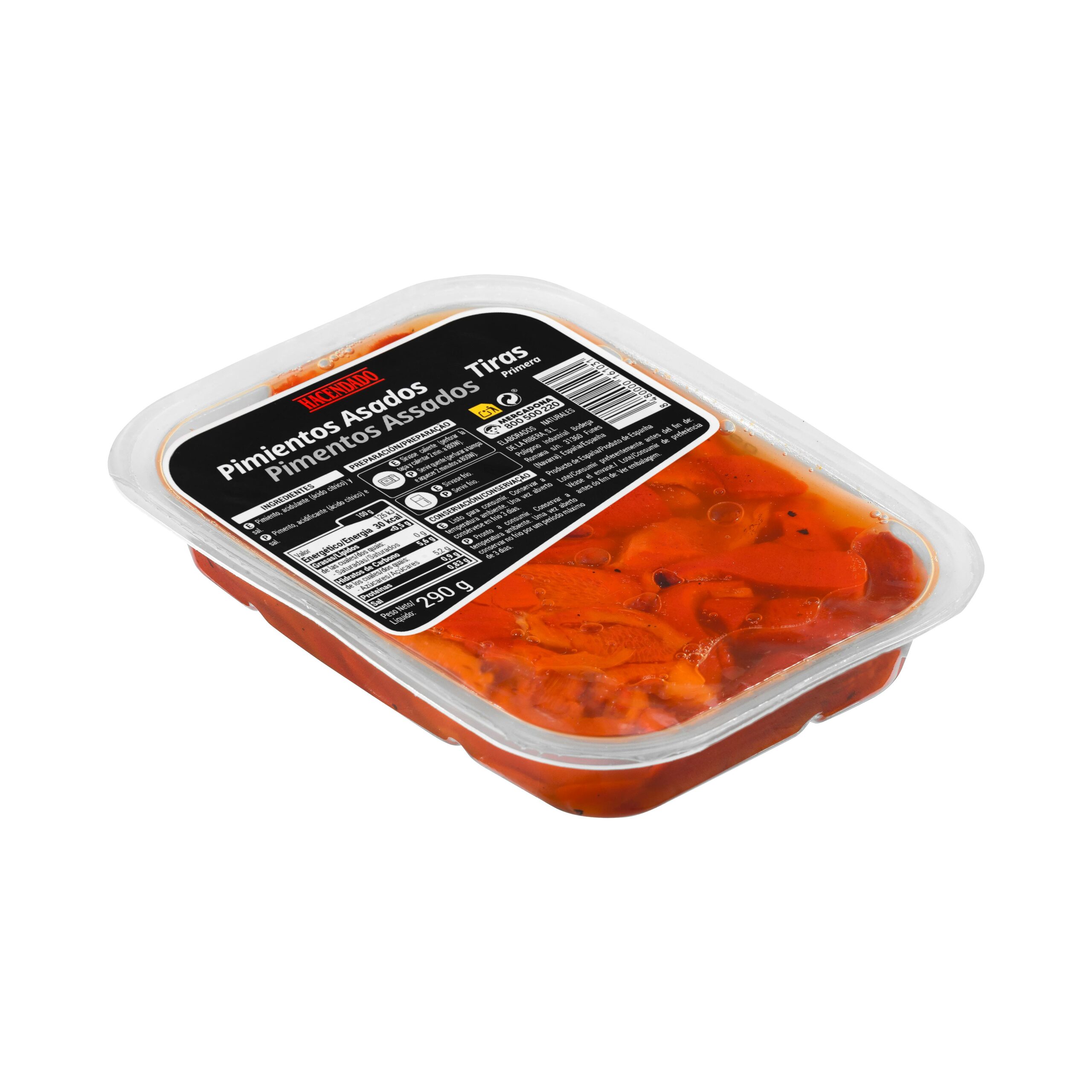 Pimientos asados en tiras Hacendado