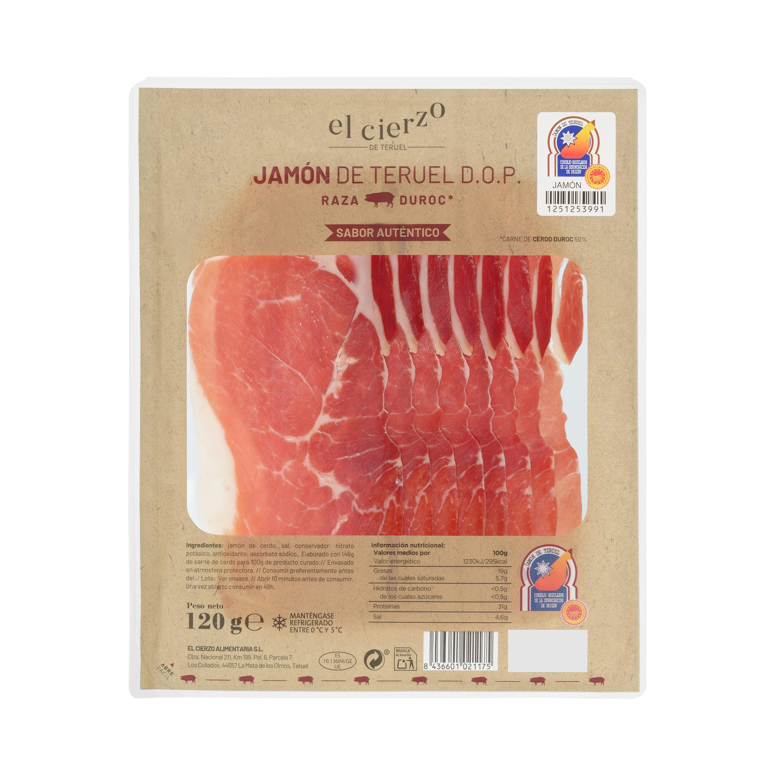 Jamón de Teruel D.O.P El Cierzo lonchas