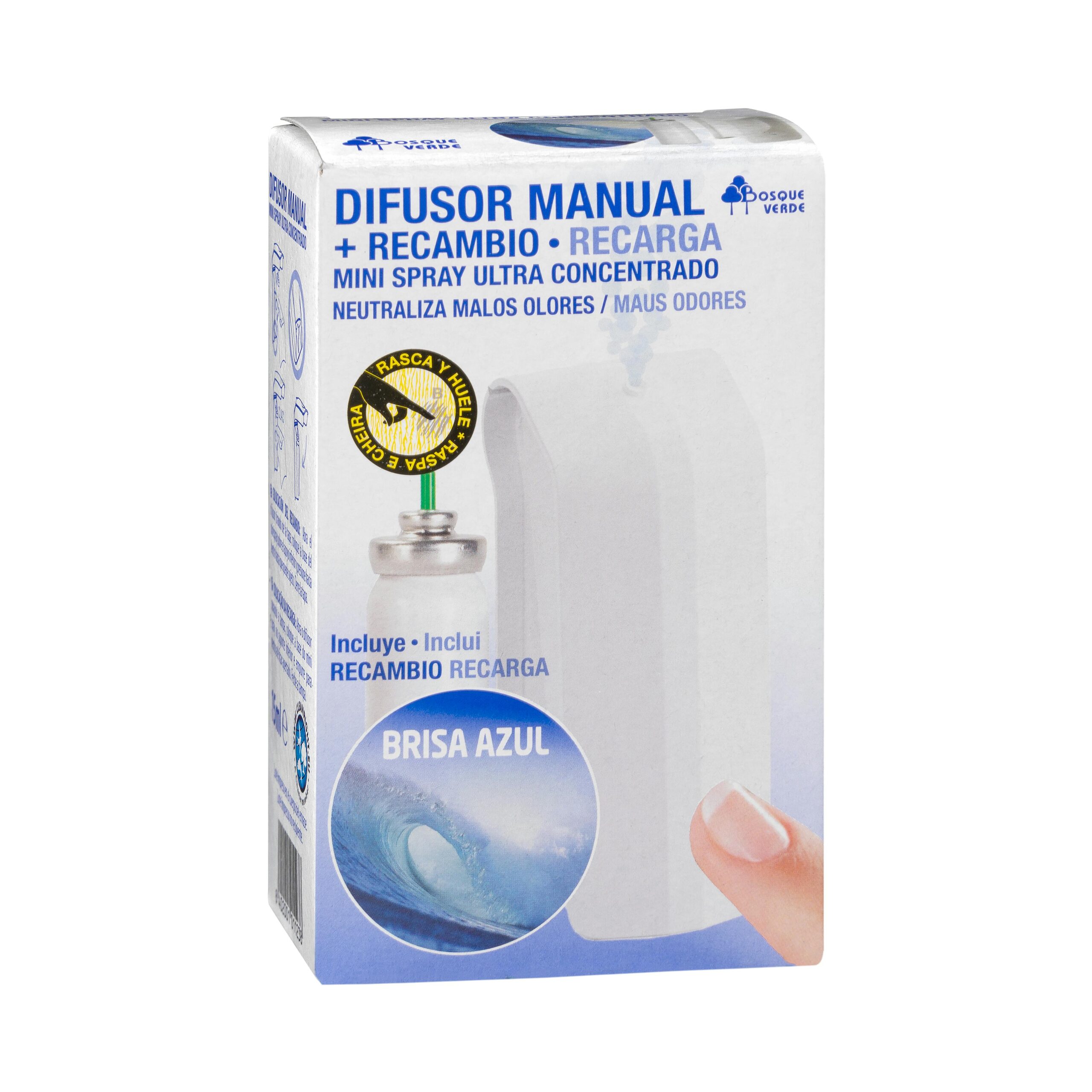Difusor ambientador spray manual Bosque Verde con recambio