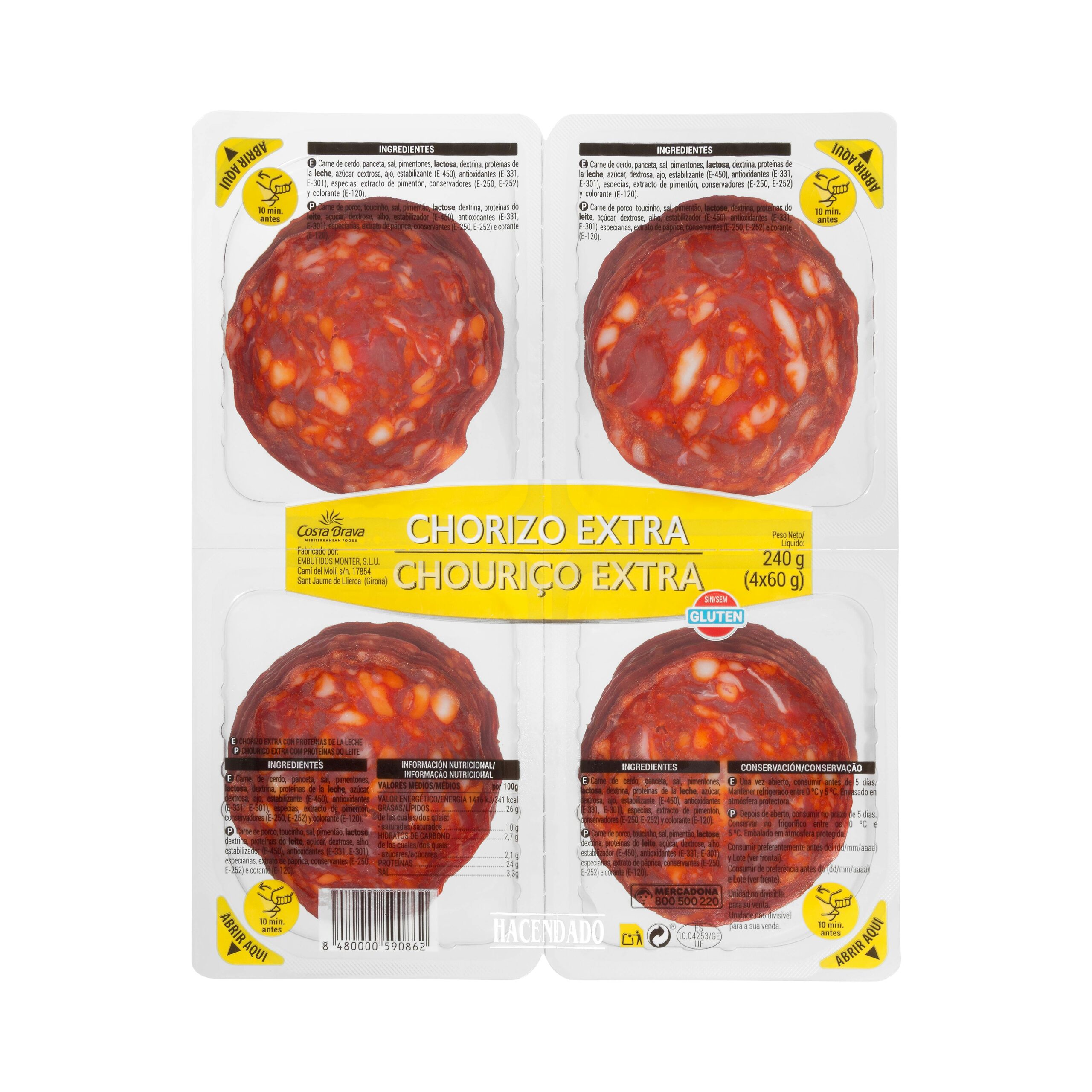 Chorizo extra lonchas