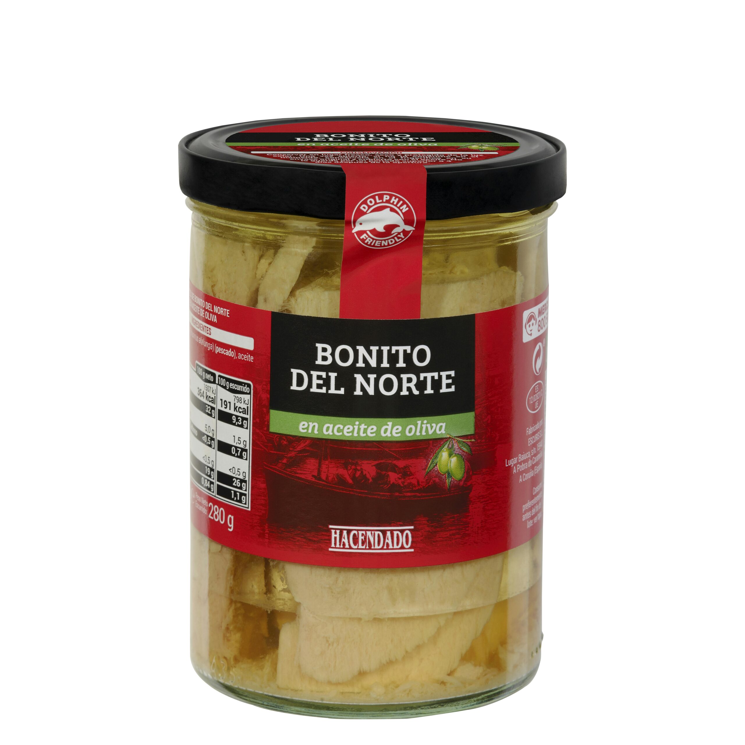 Filetes de bonito del norte en aceite de oliva Hacendado