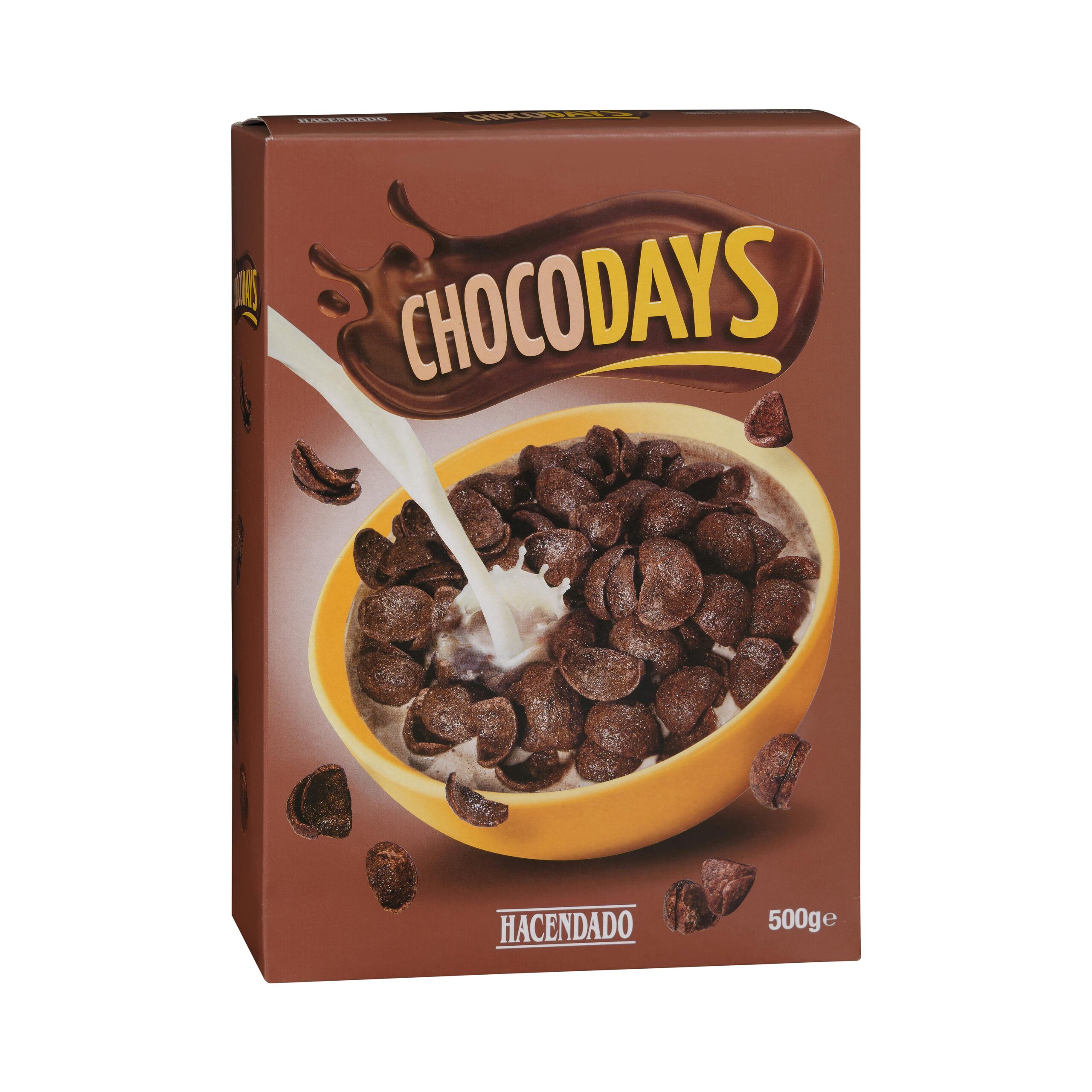 Cereales copos de trigo Chocodays Hacendado con chocolate