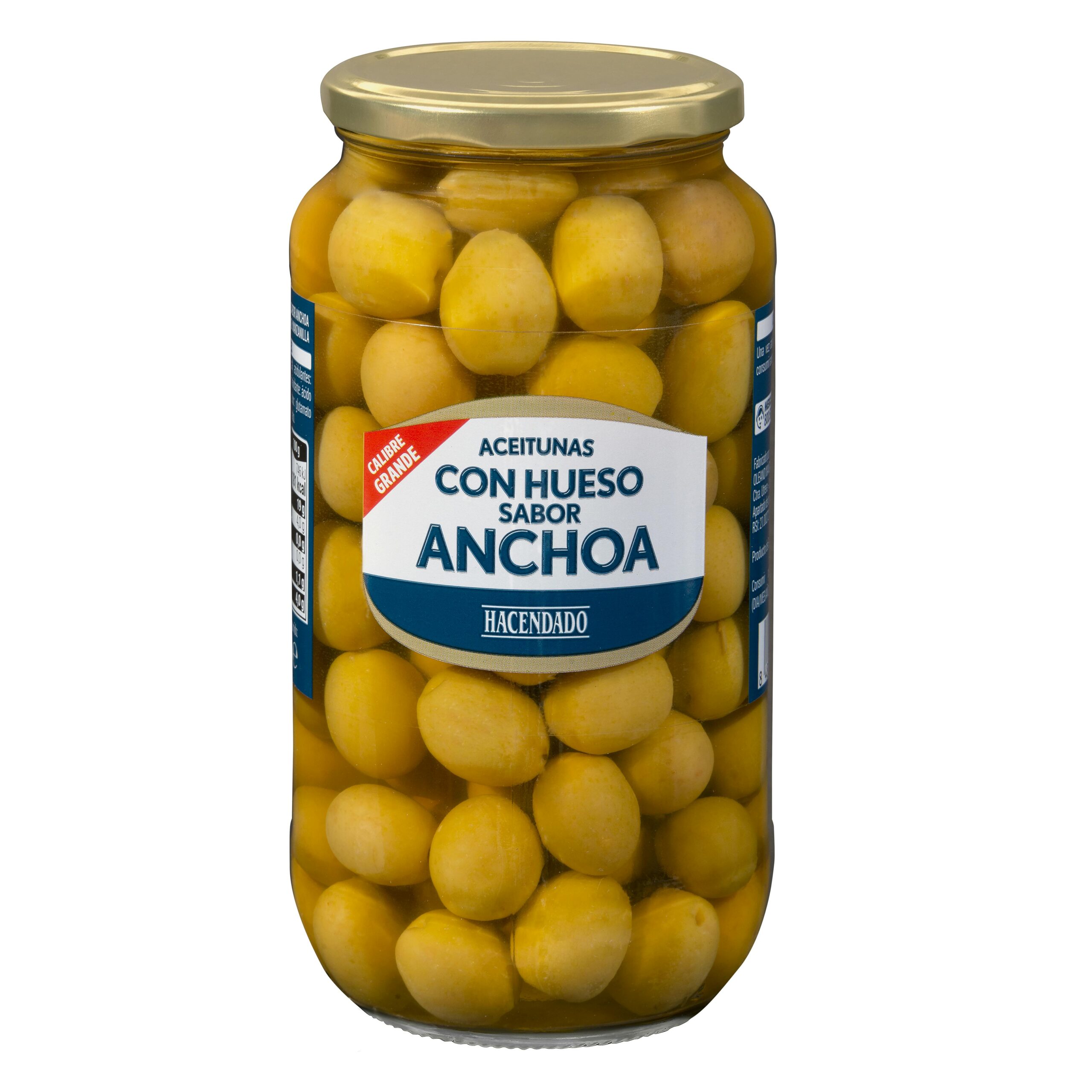 Aceitunas verdes con hueso sabor anchoa