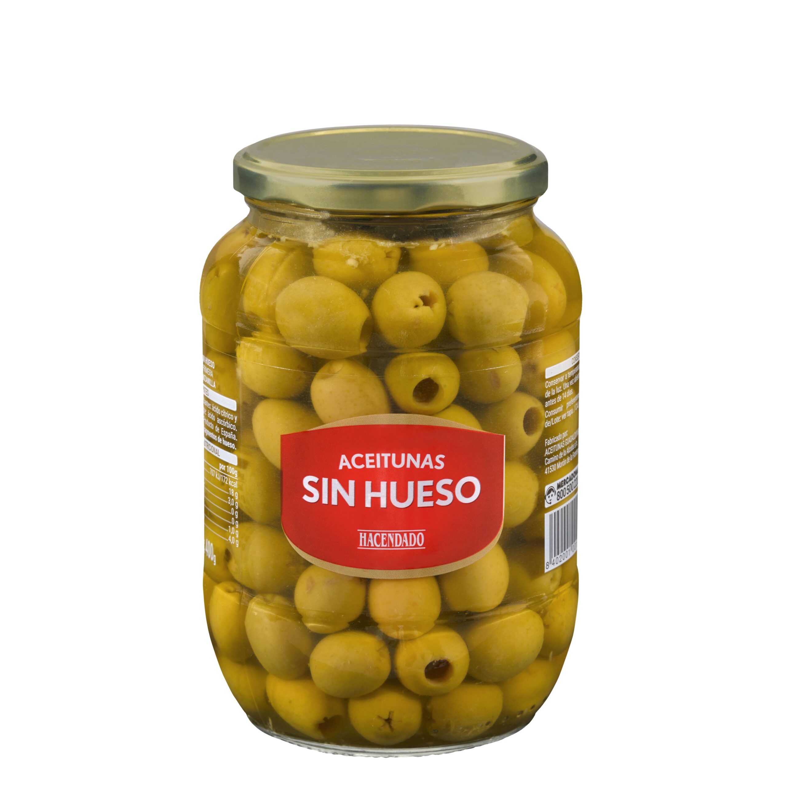 Aceitunas verdes sin hueso