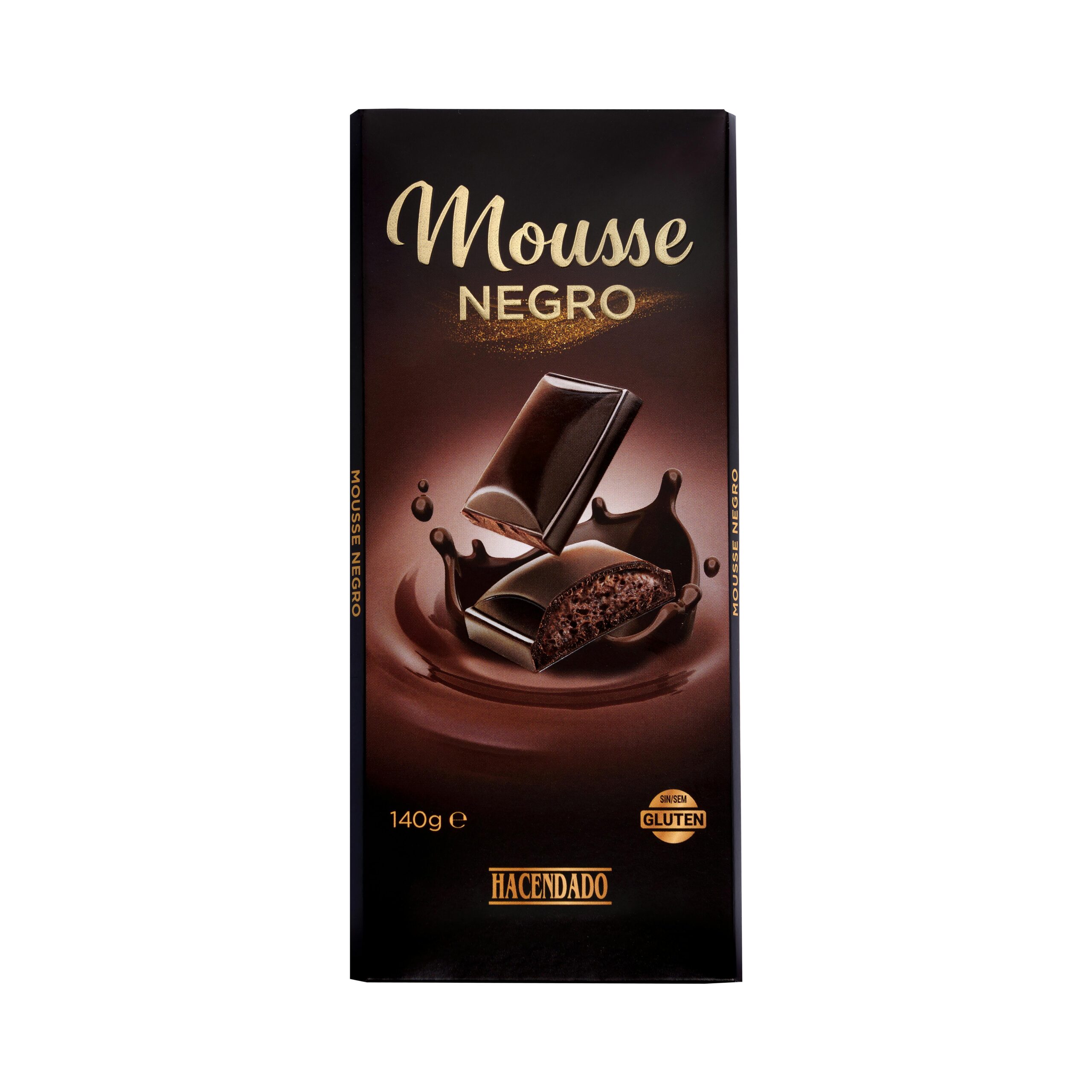 Chocolate negro relleno de mousse Hacendado