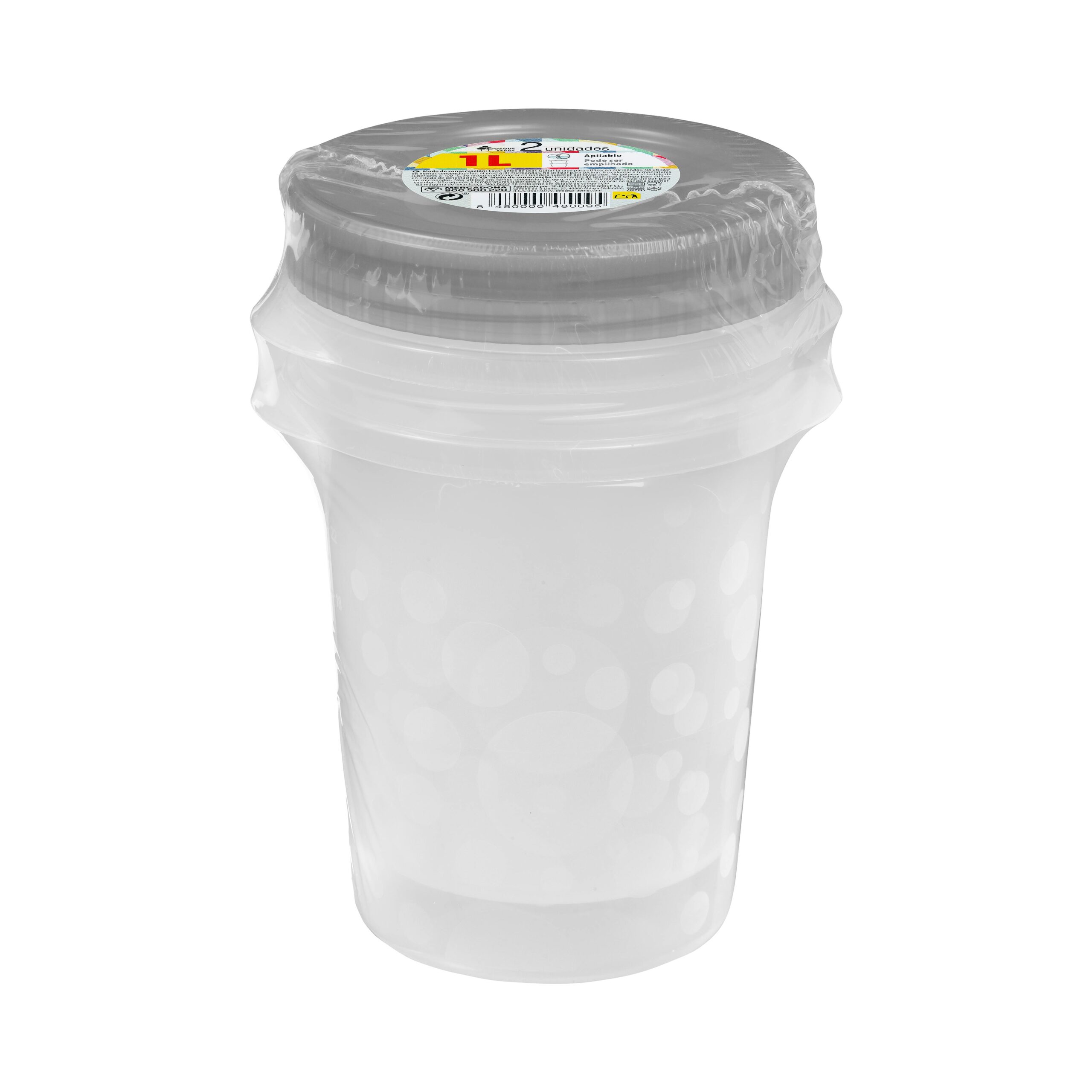 Recipiente de plástico redondo 1L Bosque Verde