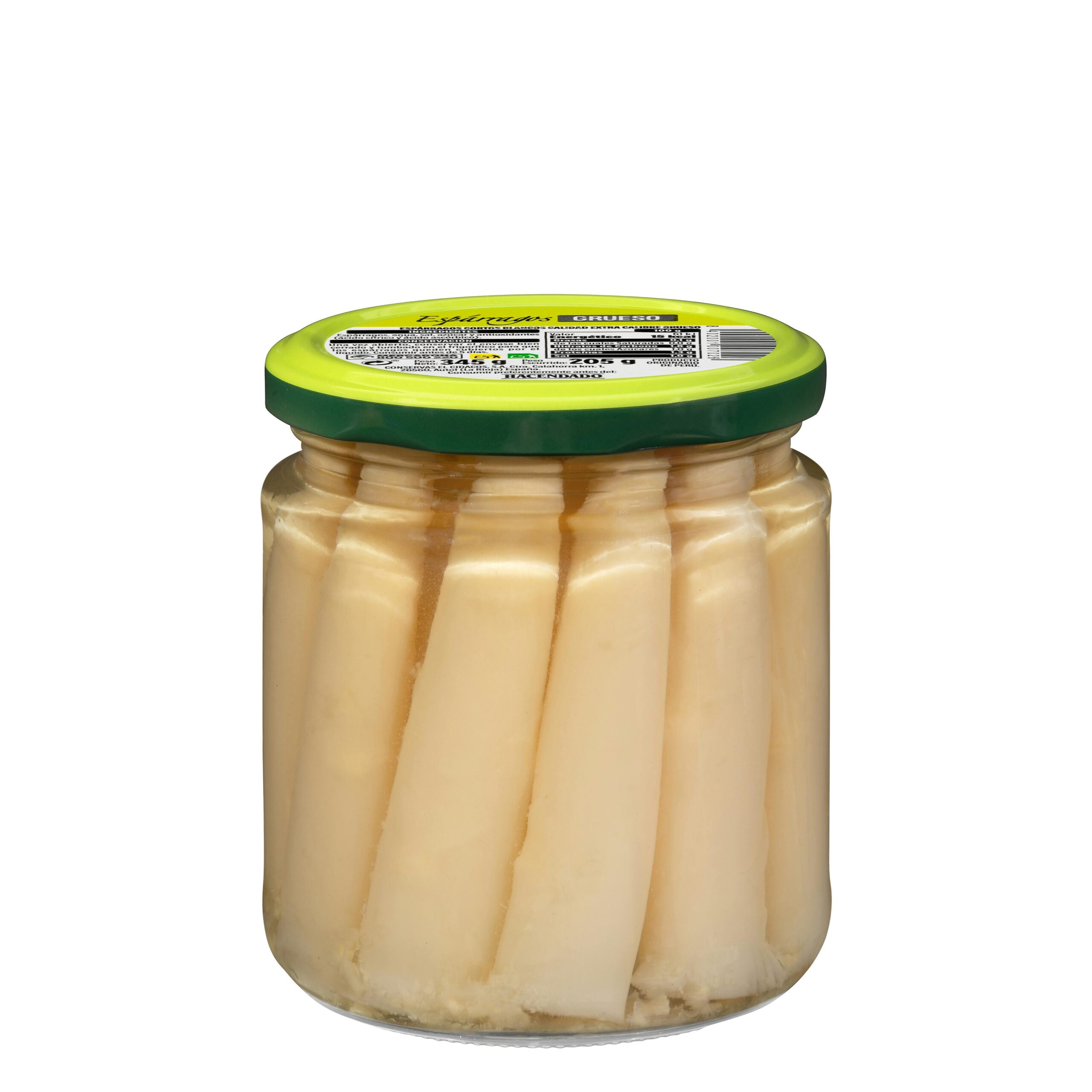 Espárragos blancos gruesos Hacendado cortos