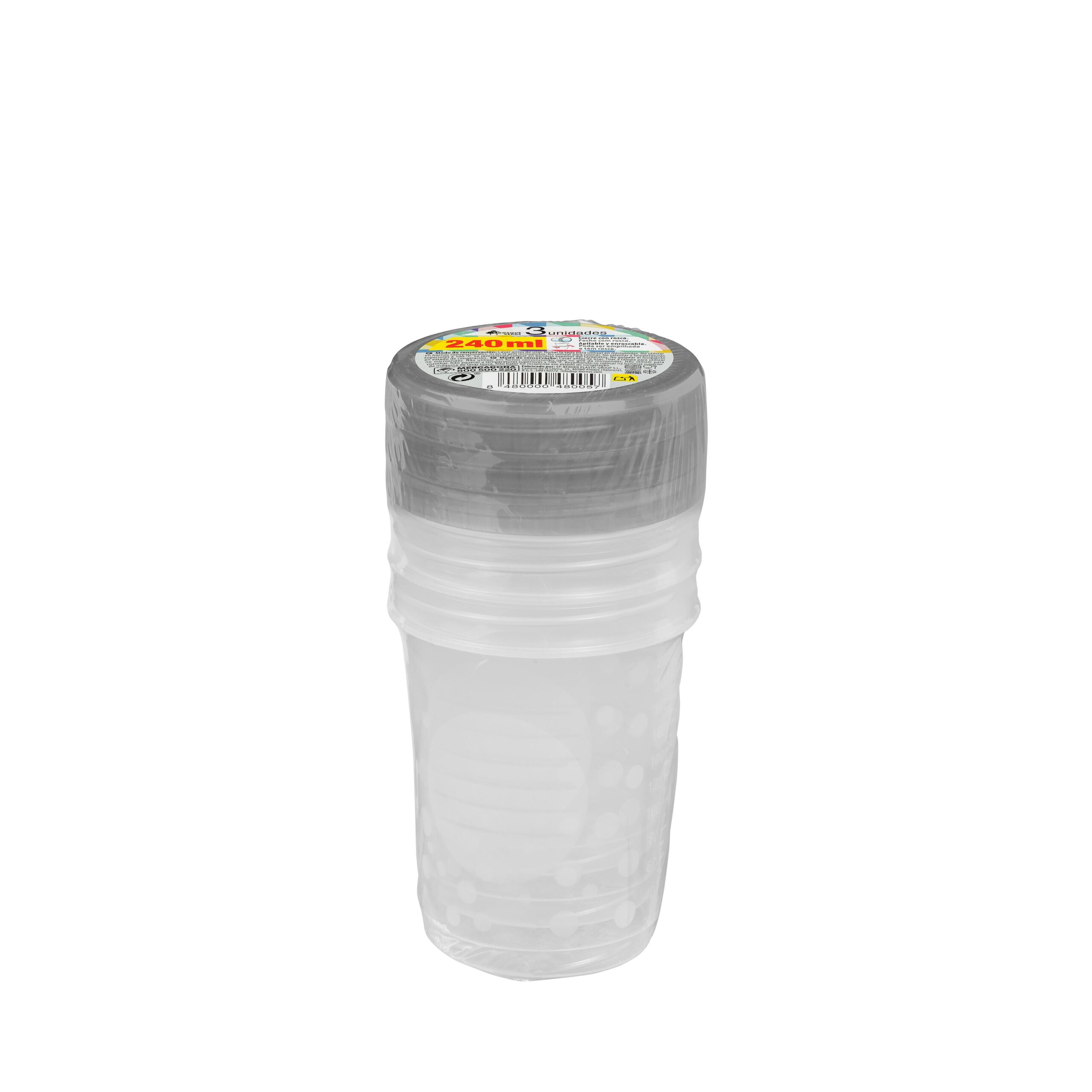 Recipiente de plástico redondo 240 ml Bosque Verde