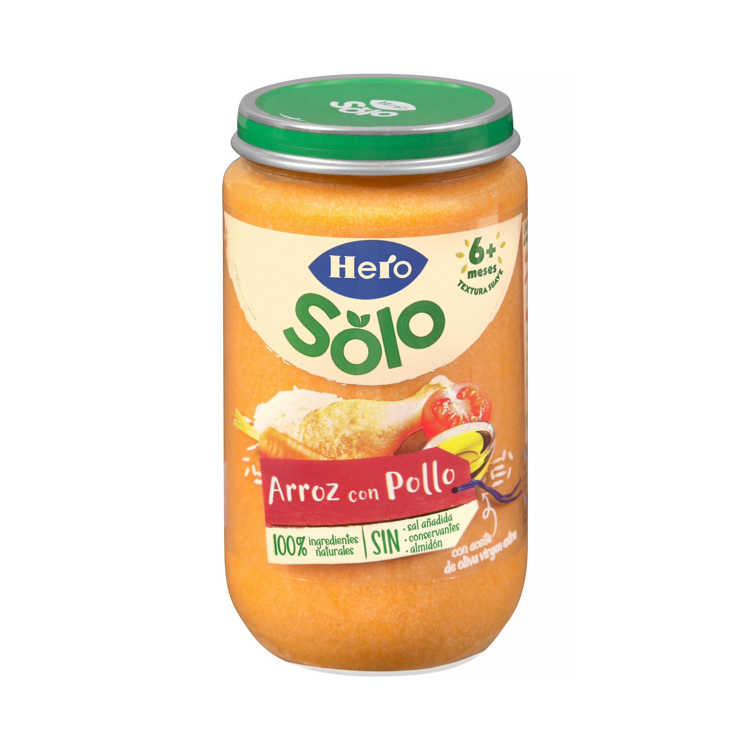 Papilla arroz con pollo Hero Solo +6 meses