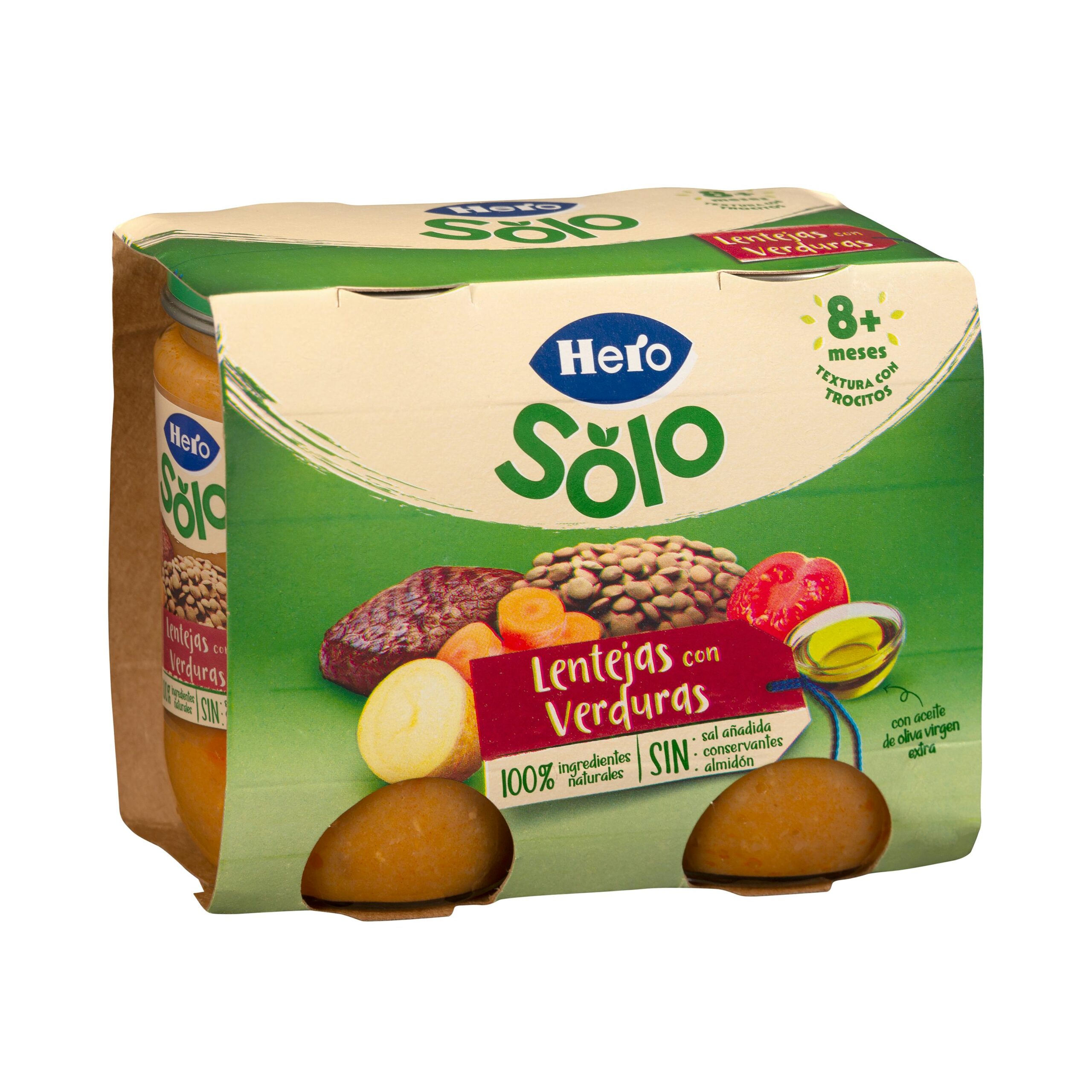 Papilla lentejas con verduritas Hero Solo recetas caseras +8 meses
