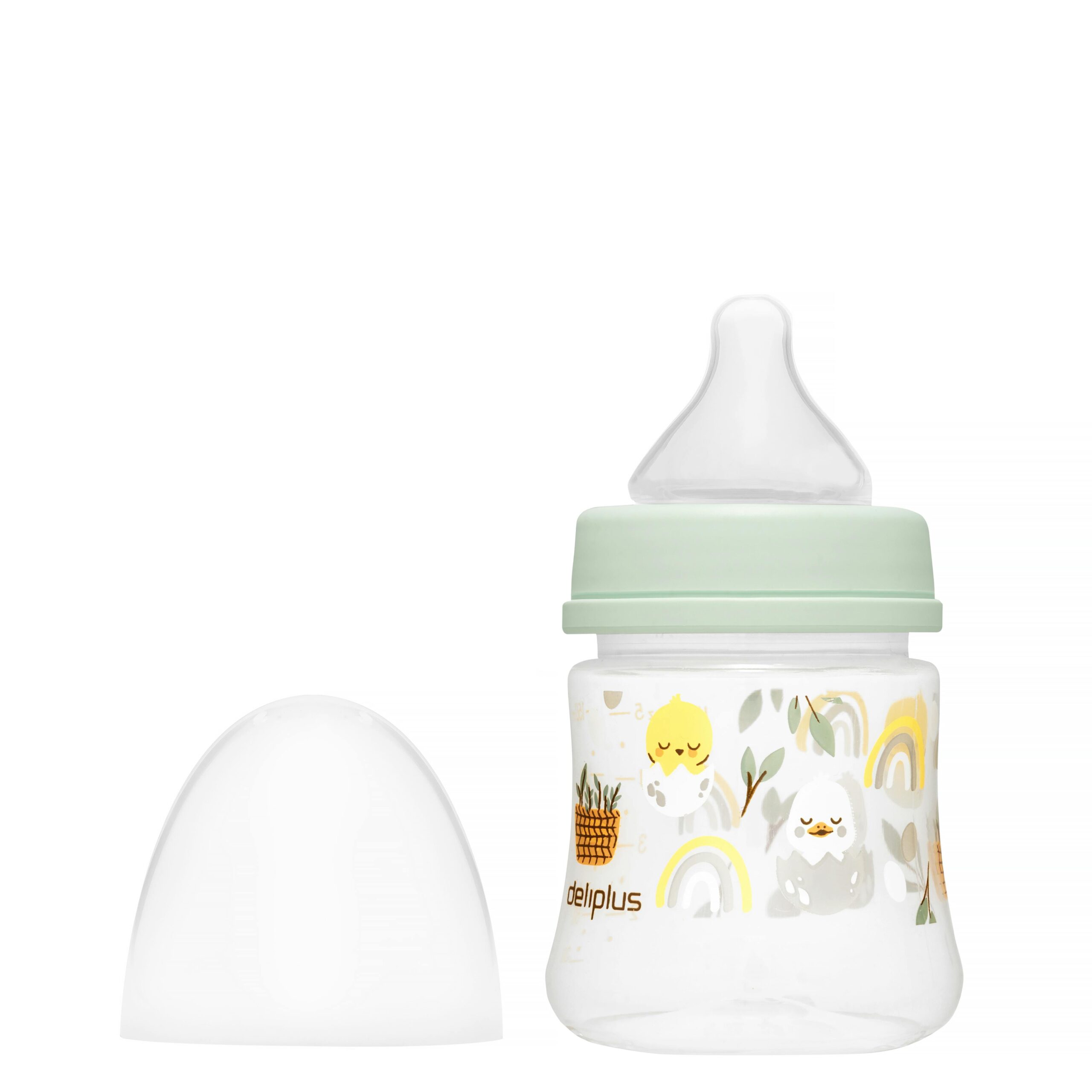 Biberón 150 ml tetina silicona flujo lento Deliplus +0 meses