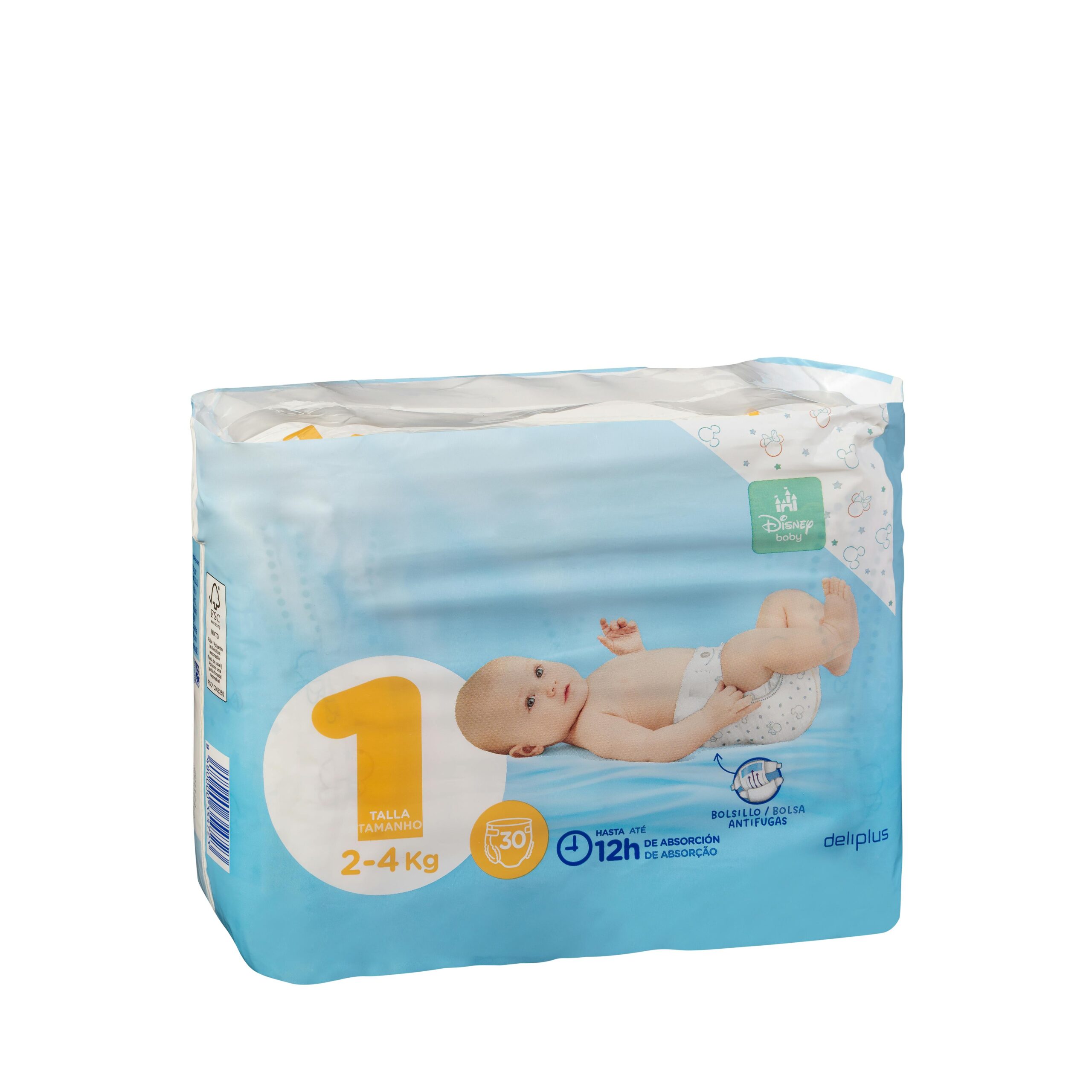Pañales bebé talla 1 de 2-4 kg Deliplus